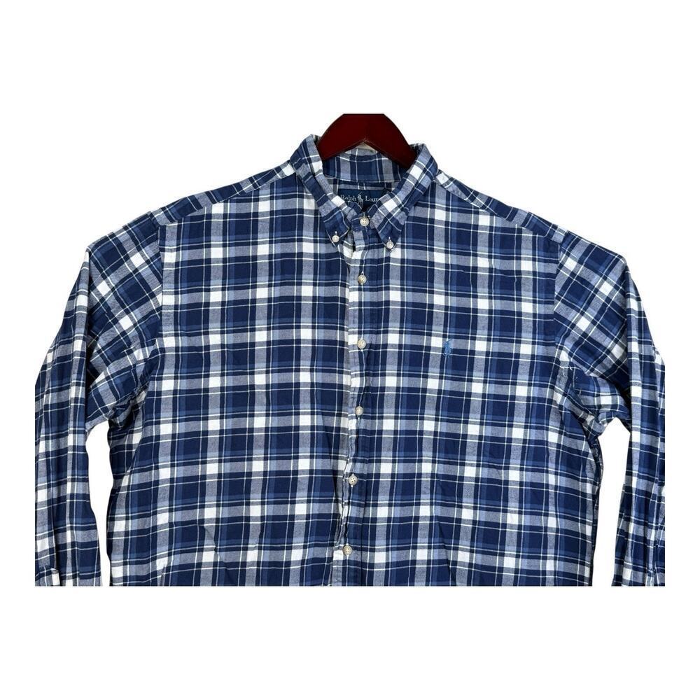 Vintage Polo Ralph Lauren Men's XXL 2XL Heavy Flannel Plaid Button Shirt